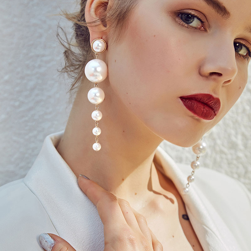 Cascade Pearl Earrings - Long Pearl Earrings