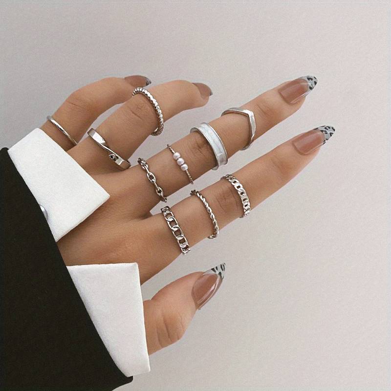10 Fashion Rings Set – Mix & Match Trendy Rings