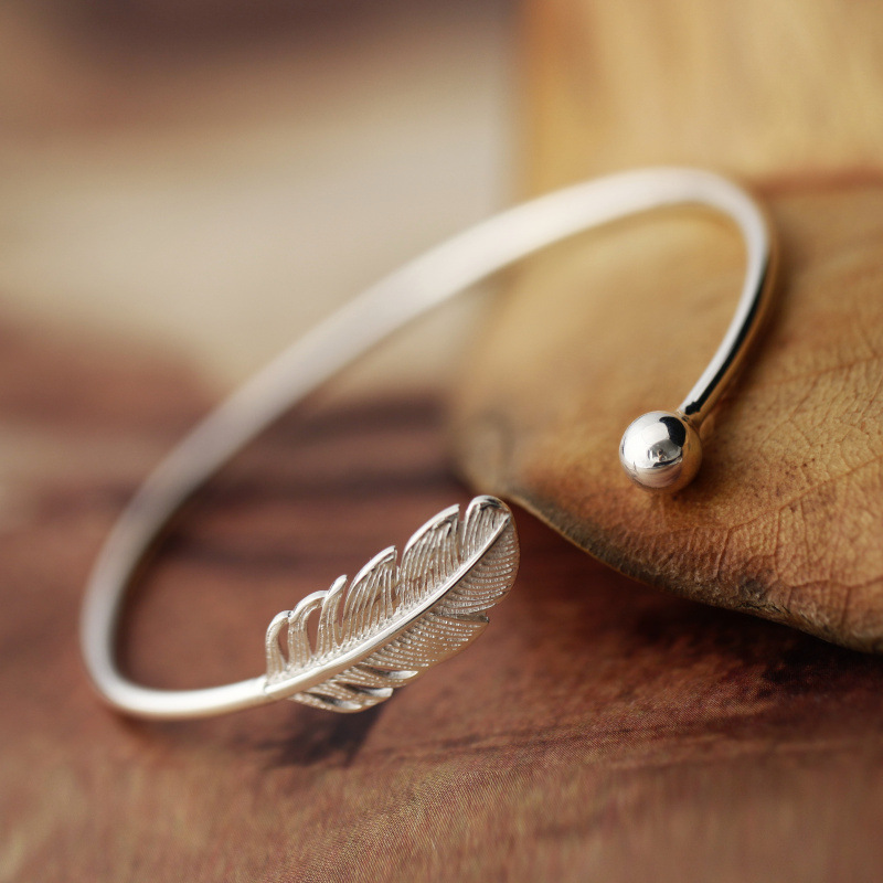 Silver Feather Bracelet - Feather Bracelet