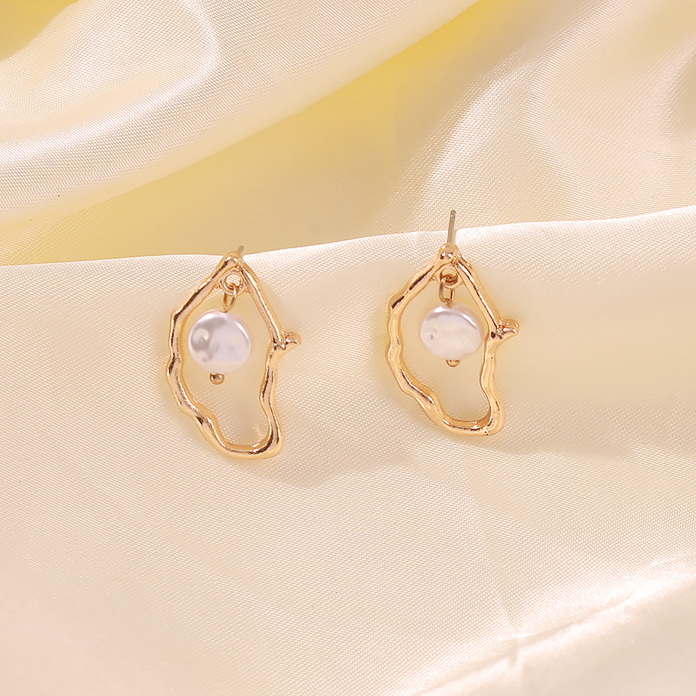 Irregular Pearl Earrings - Hanging Pearl Earrings