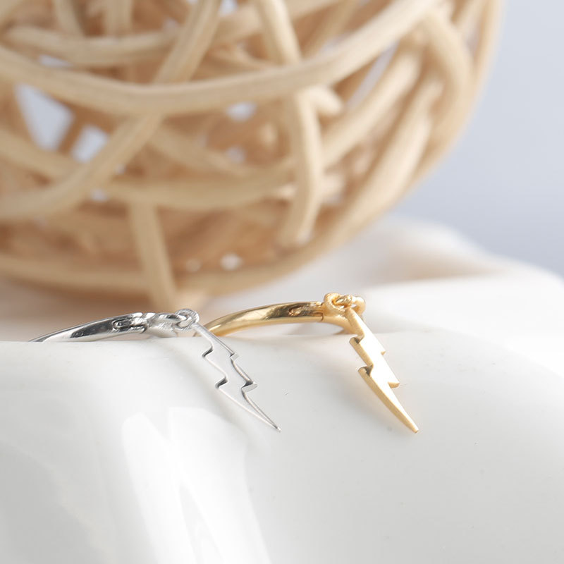 Lightning Hoop Earrings - Lightning Bolt Earrings