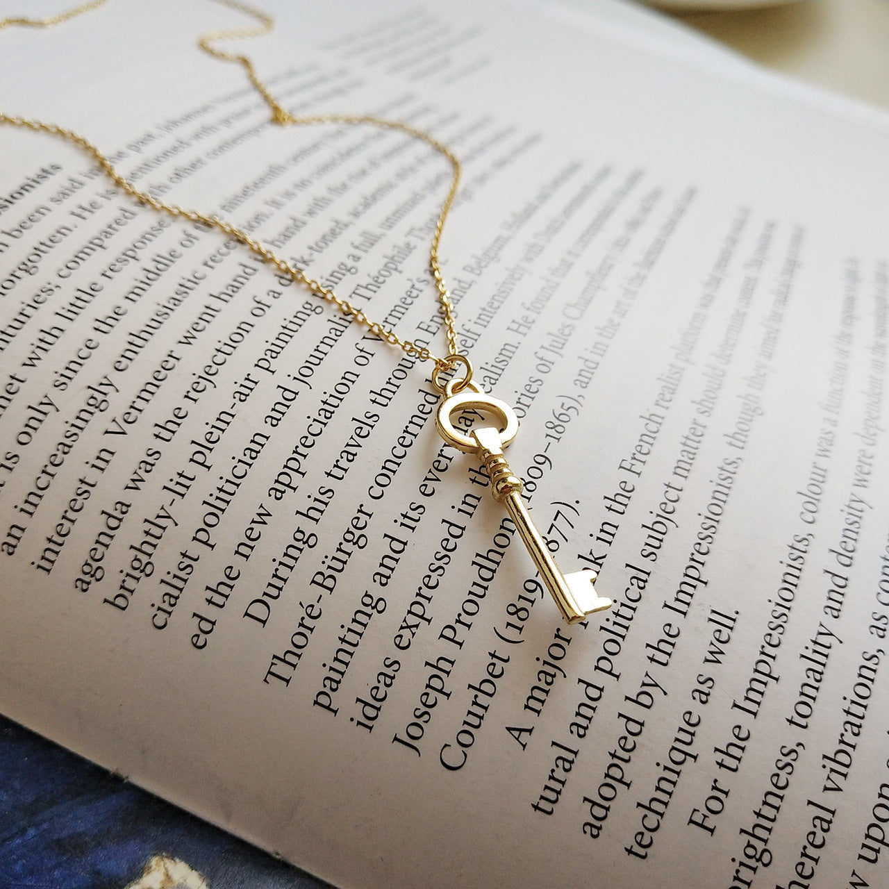 Golden Key Pendant - Lock Necklace