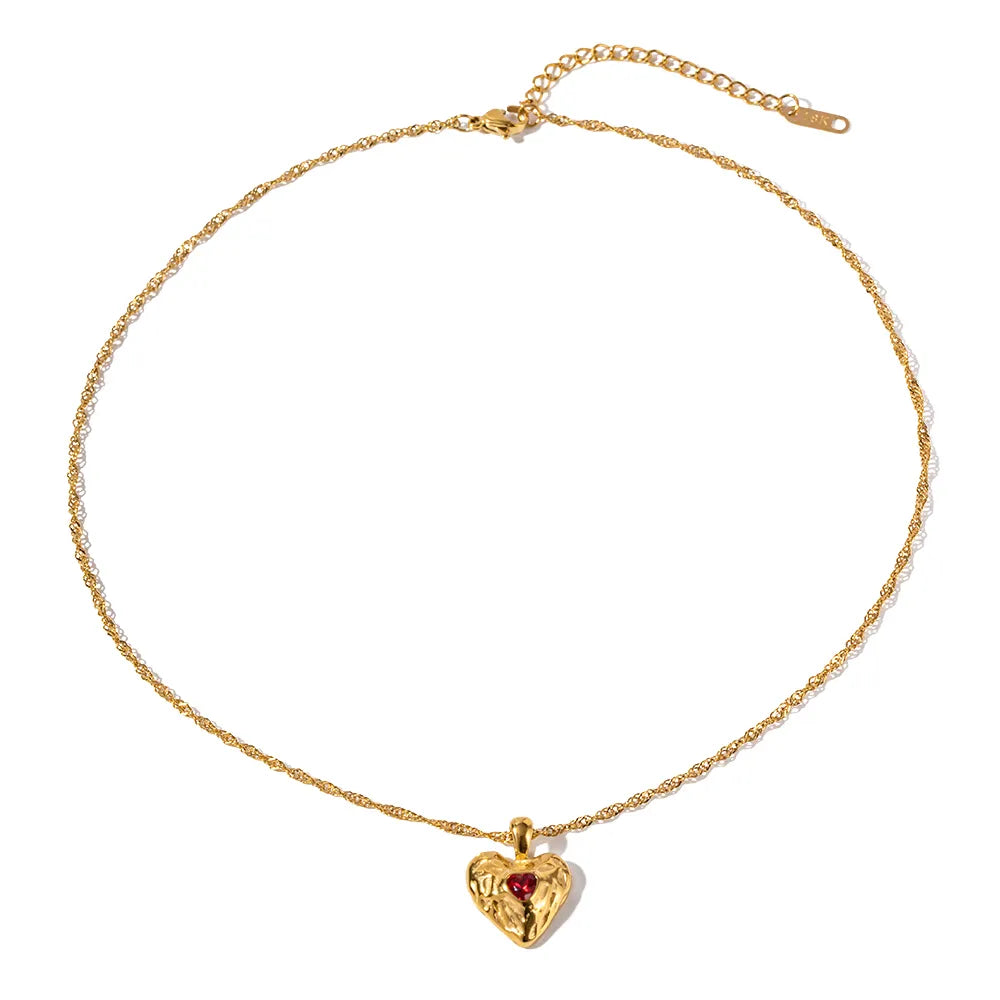 Vesper - Red Gold Heart Necklace