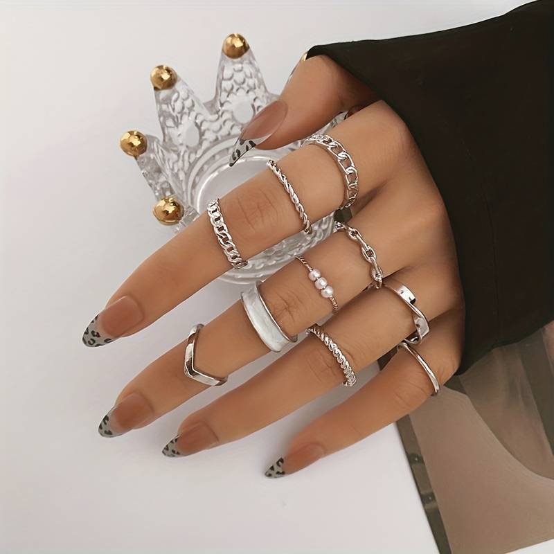10 Fashion Rings Set – Mix & Match Trendy Rings