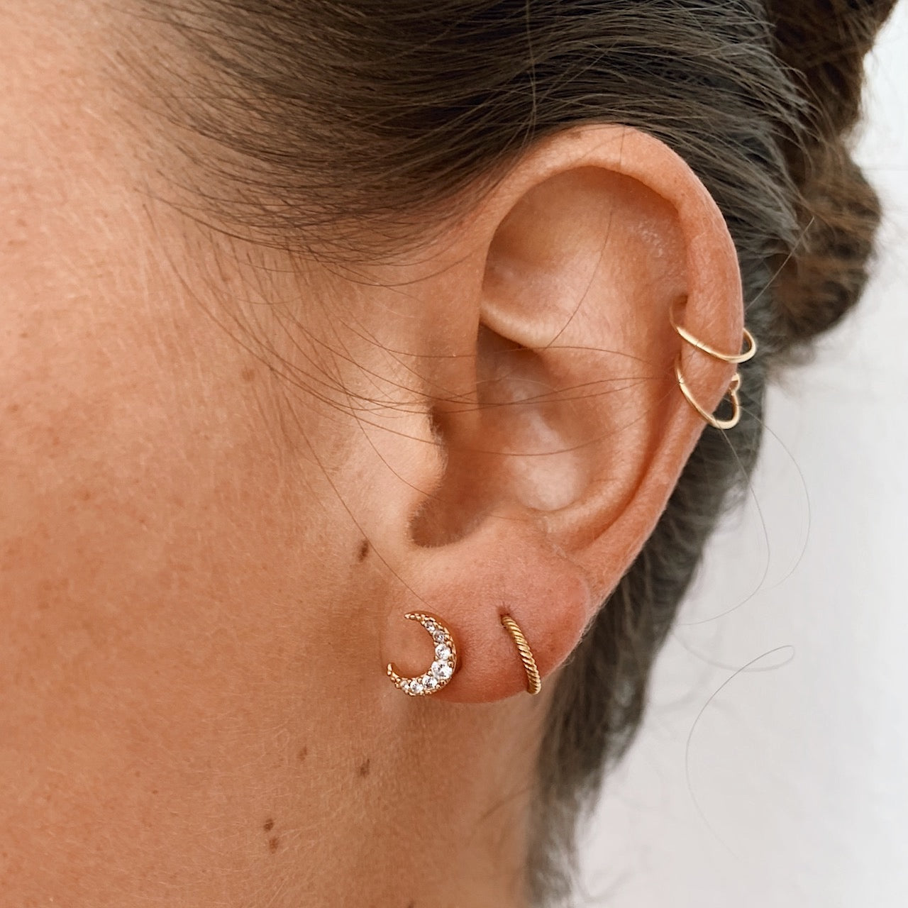 Zara - Luna Cartilage Earrings with Gems