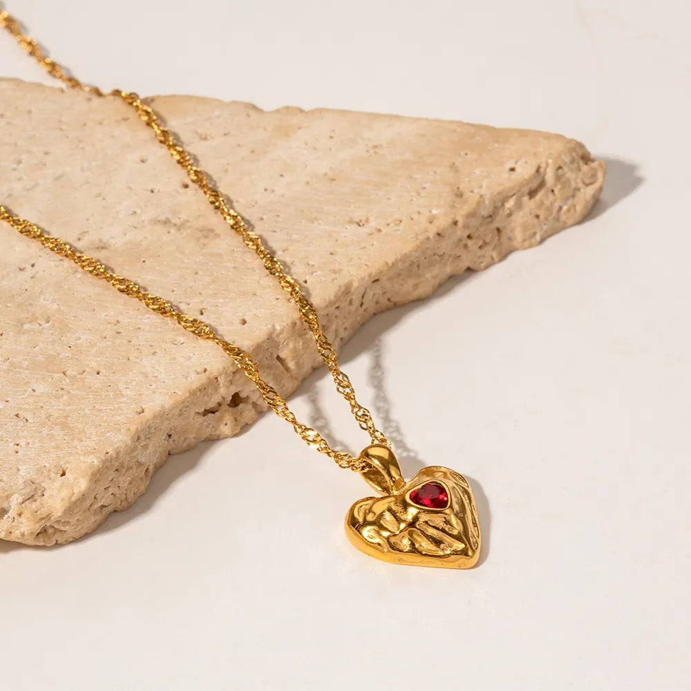 Vesper - Red Gold Heart Necklace