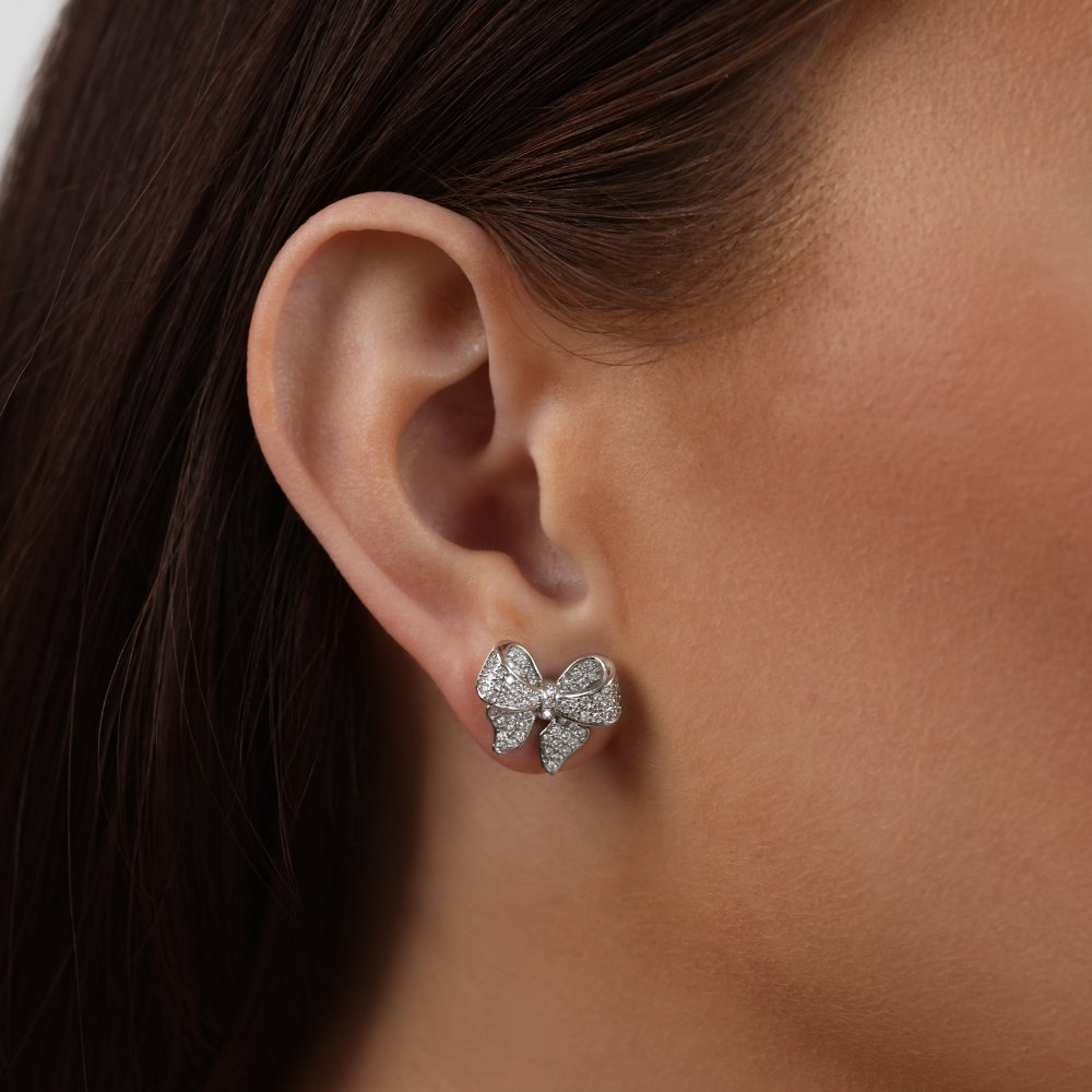 Minerva – Sterling Silver Bow-Shaped Earrings