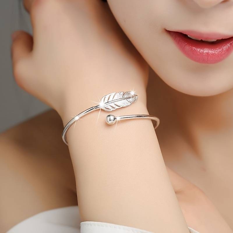 Silver Feather Bracelet - Feather Bracelet