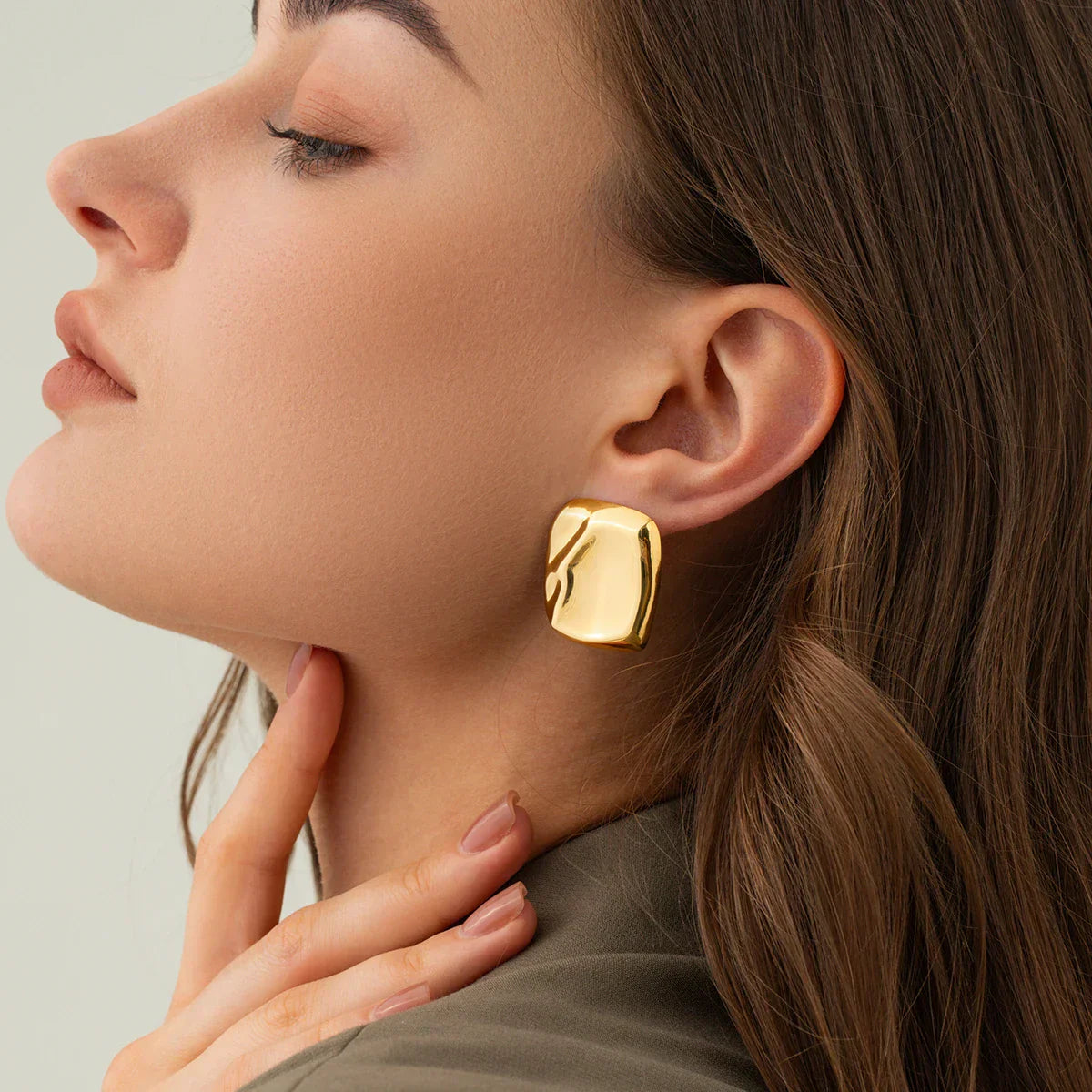 Poppy - Gold Square Earrings