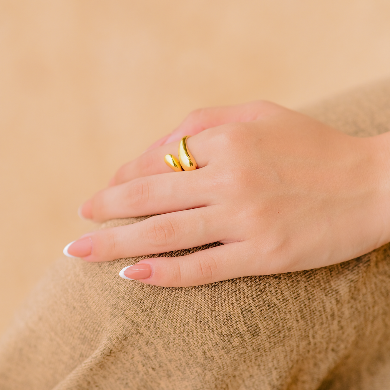 Water Drop Ring - Minimalist Wrap Ring