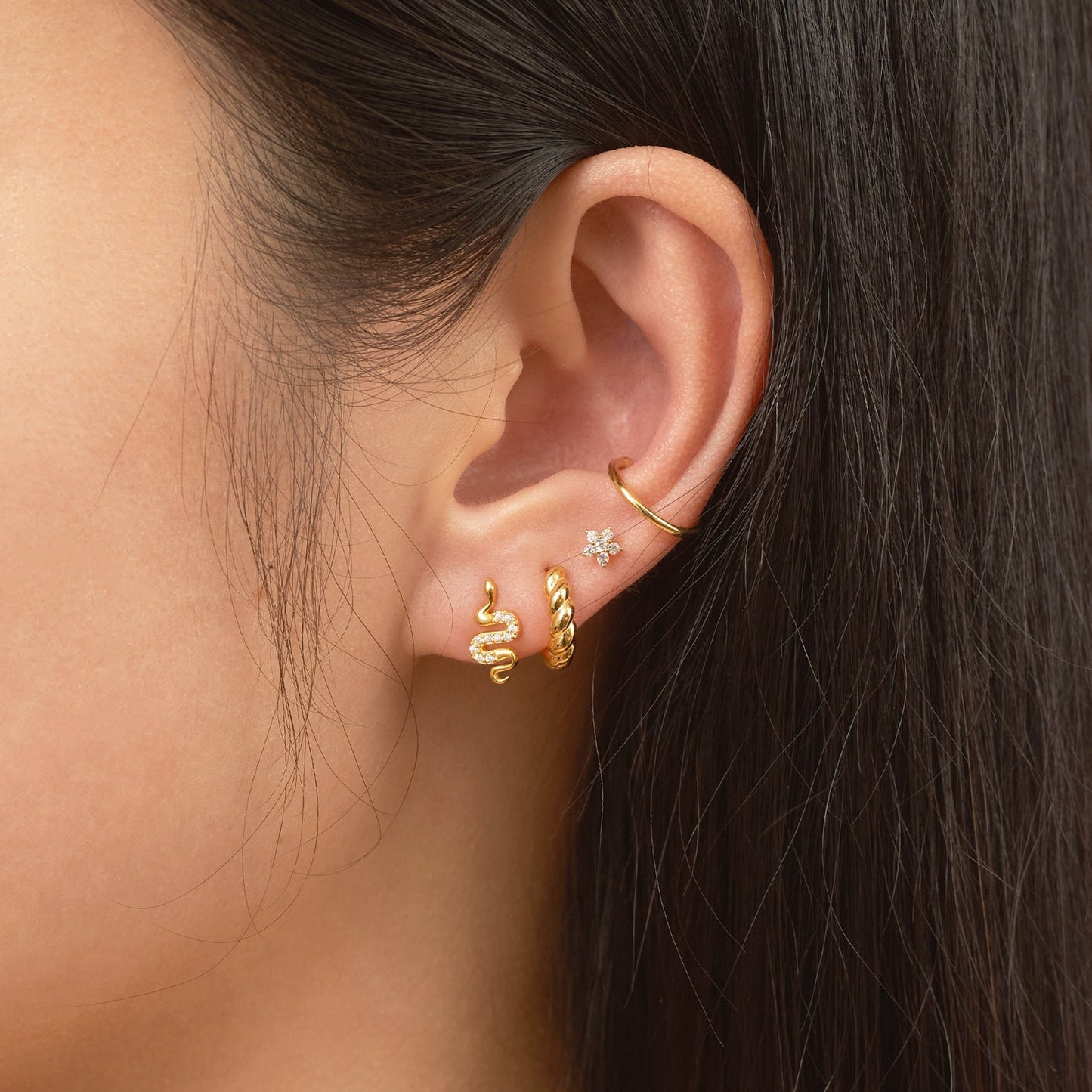 Urmi - CZ Snake Earrings