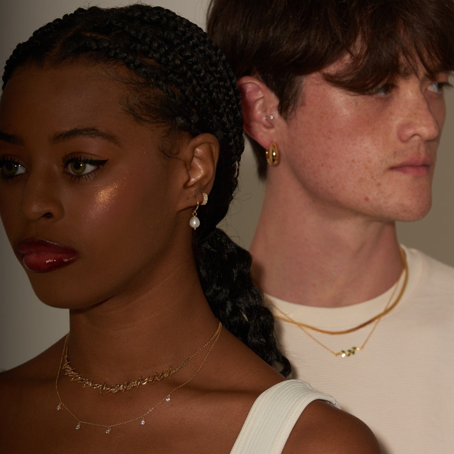 Tomiko - Wide CZ Hoop Earrings