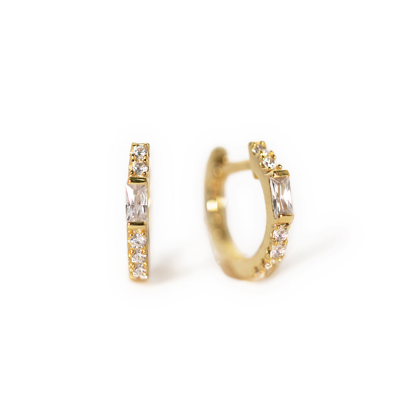 Baguette White Crystal Earrings
