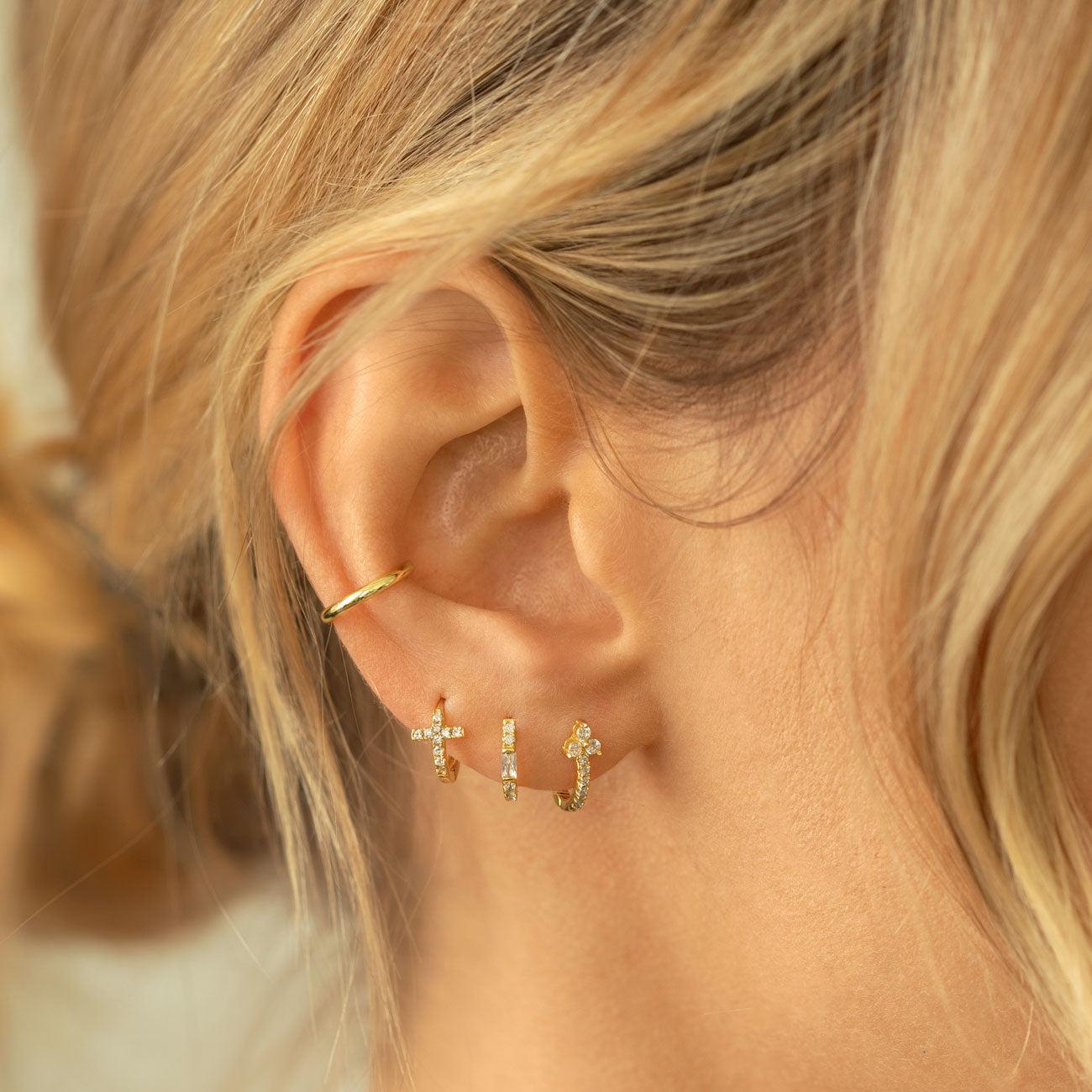 Baguette White Crystal Earrings