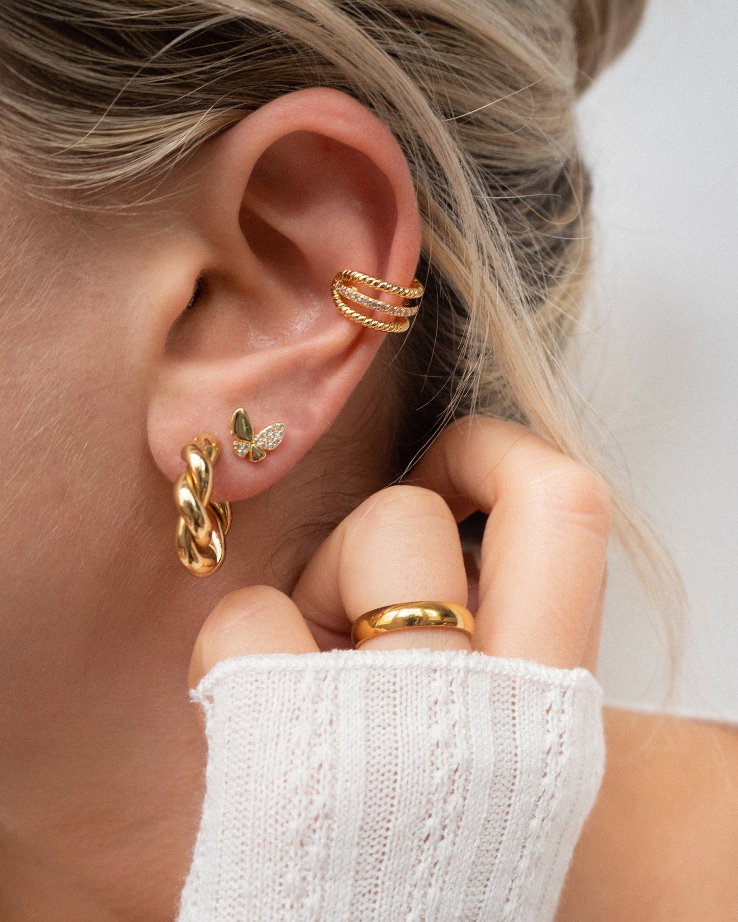 Pave Crystal Butterfly Earrings
