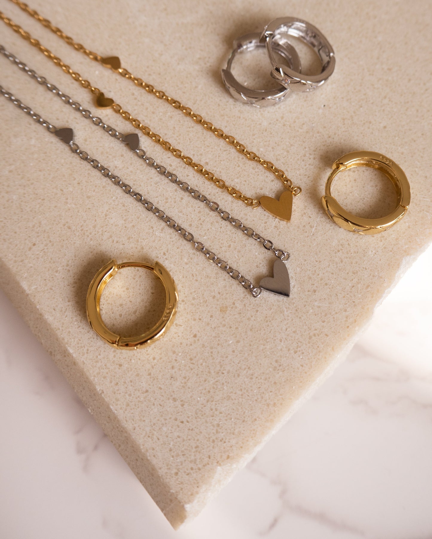 Silver Three Hearts Necklace