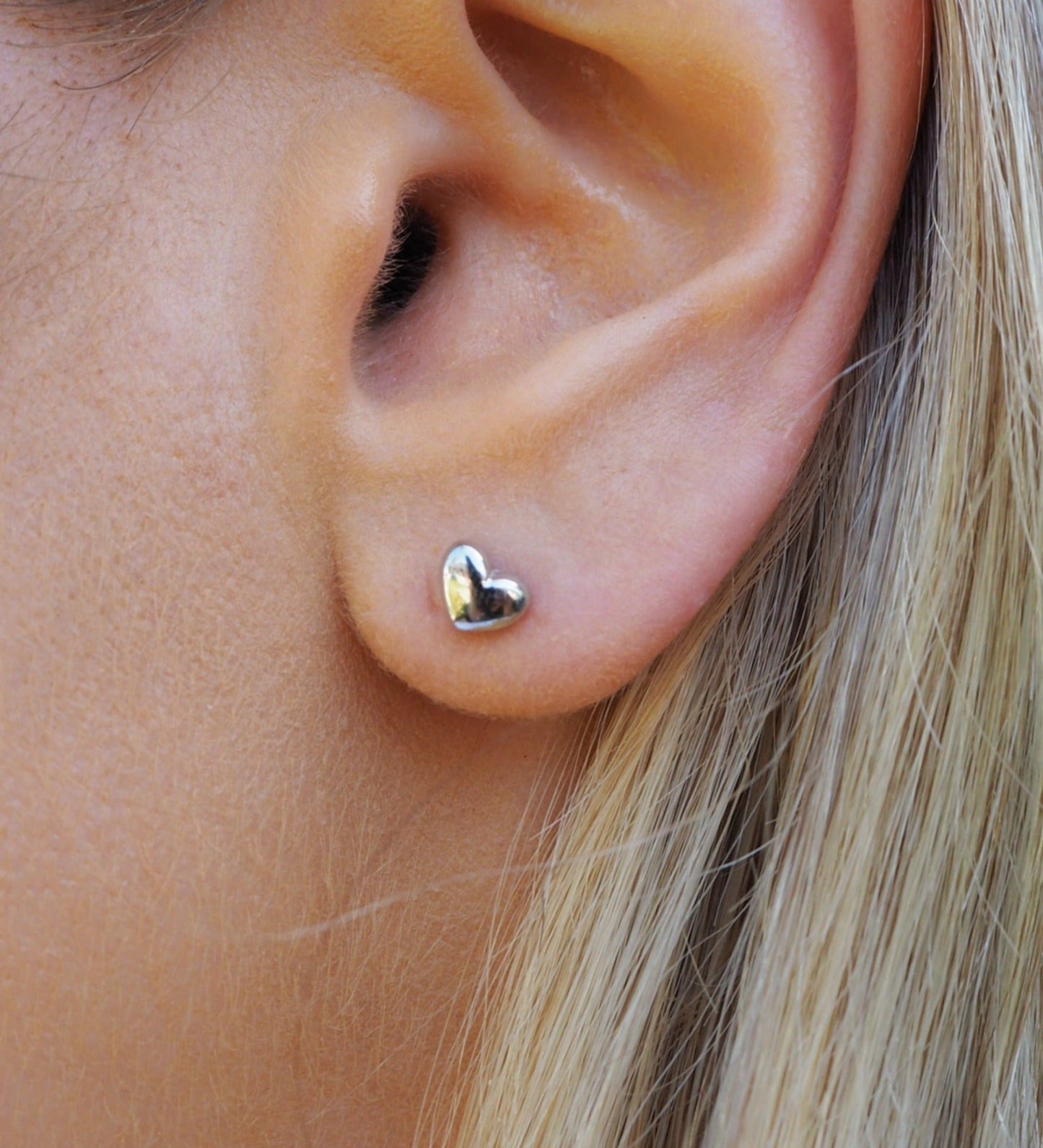 Sterling Silver Mini Heart Earrings