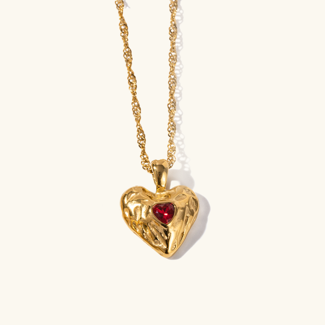 Vesper - Red Gold Heart Necklace