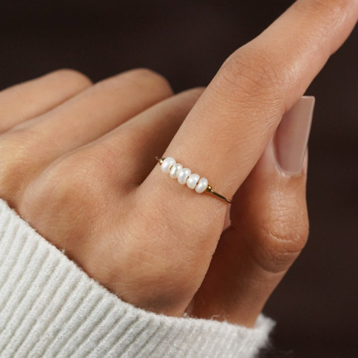 Mini freshwater pearl ring
