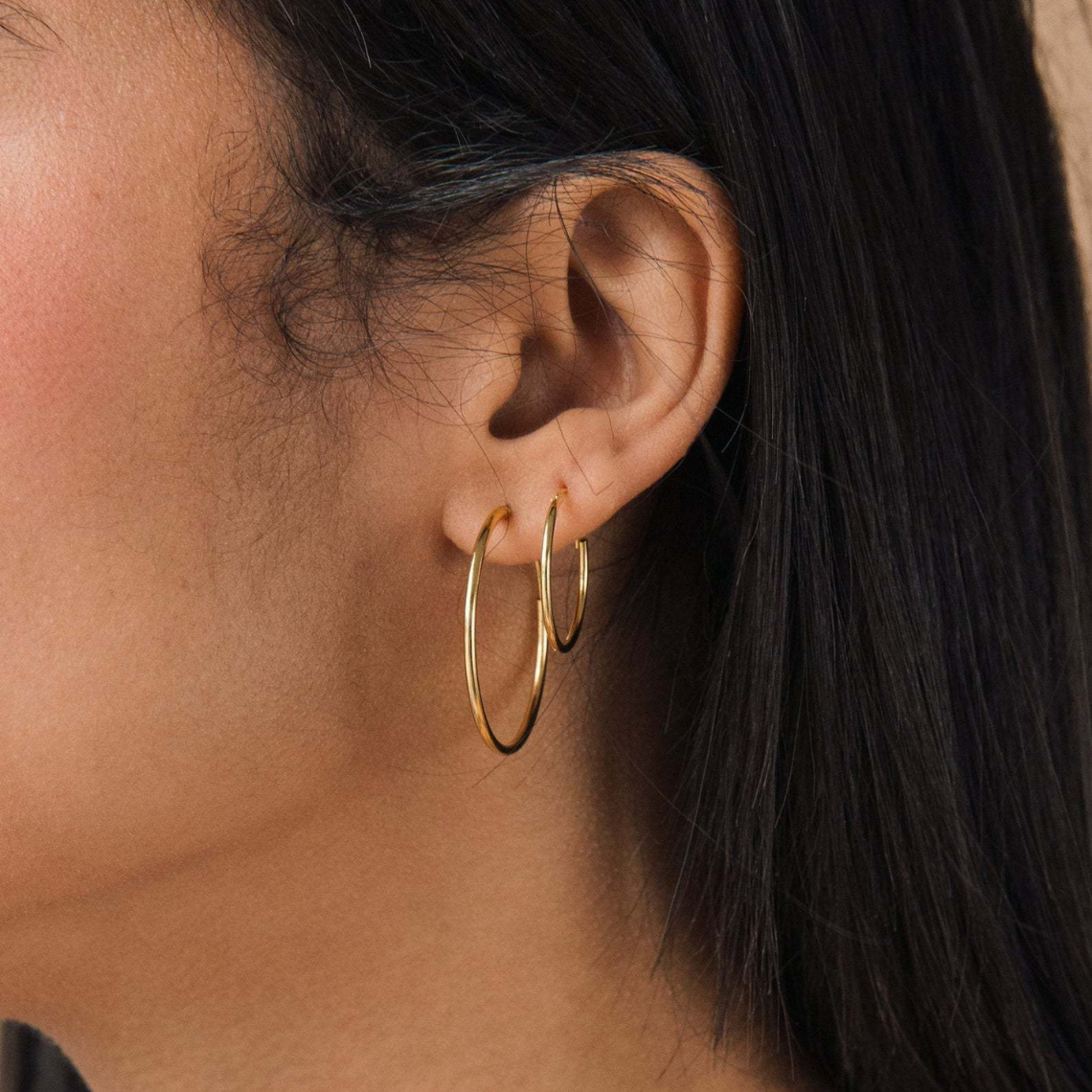 Lightweight Hoops - Gold and Silver Earrings (Set of 4)