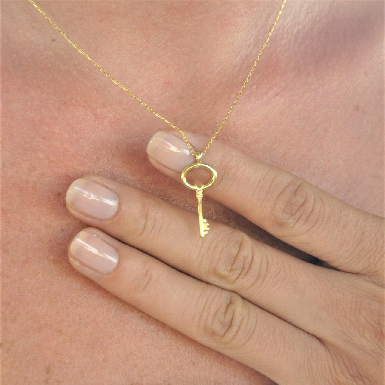 Golden Key Pendant - Lock Necklace