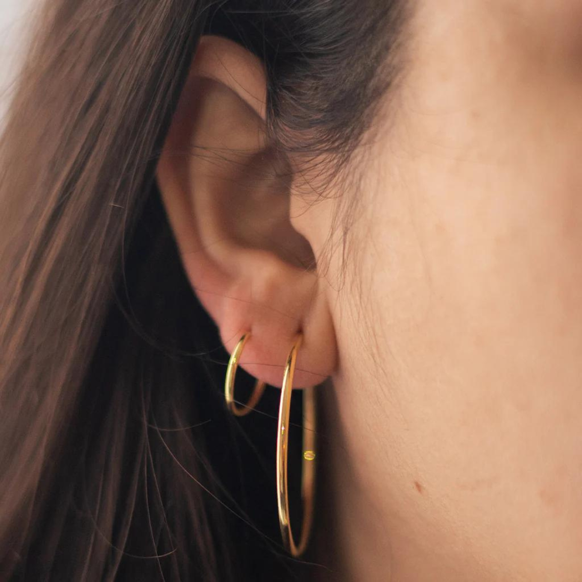 Lightweight Hoops - Gold and Silver Earrings (Set of 4)