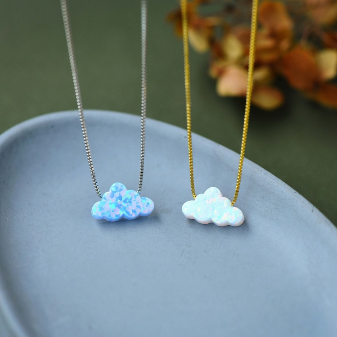 Cloud Opal Necklace - Necklace with Cloud Pendant