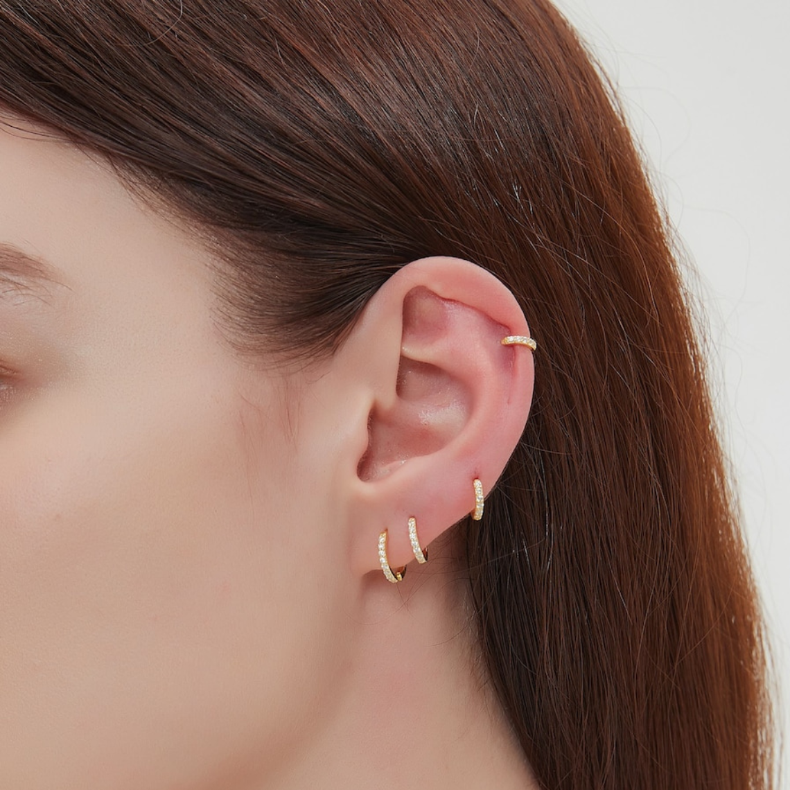 Minimalist CZ Ring Set - Huggie Hoop Earrings
