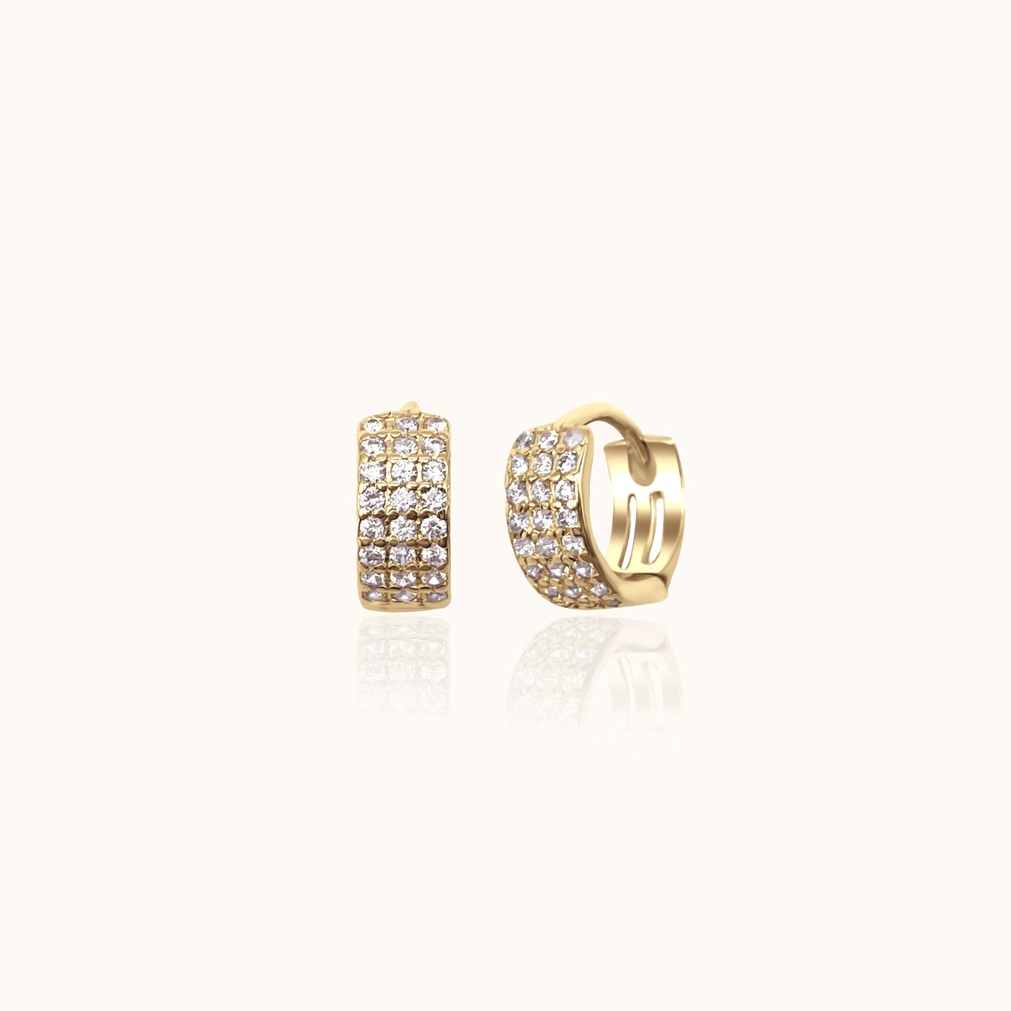 Tomiko - Wide CZ Hoop Earrings
