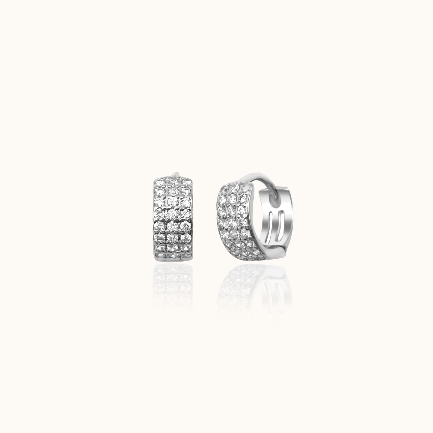 Tomiko - Wide CZ Hoop Earrings