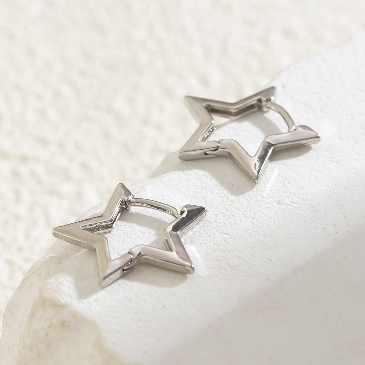 Star Huggie Earrings - Star Hoops