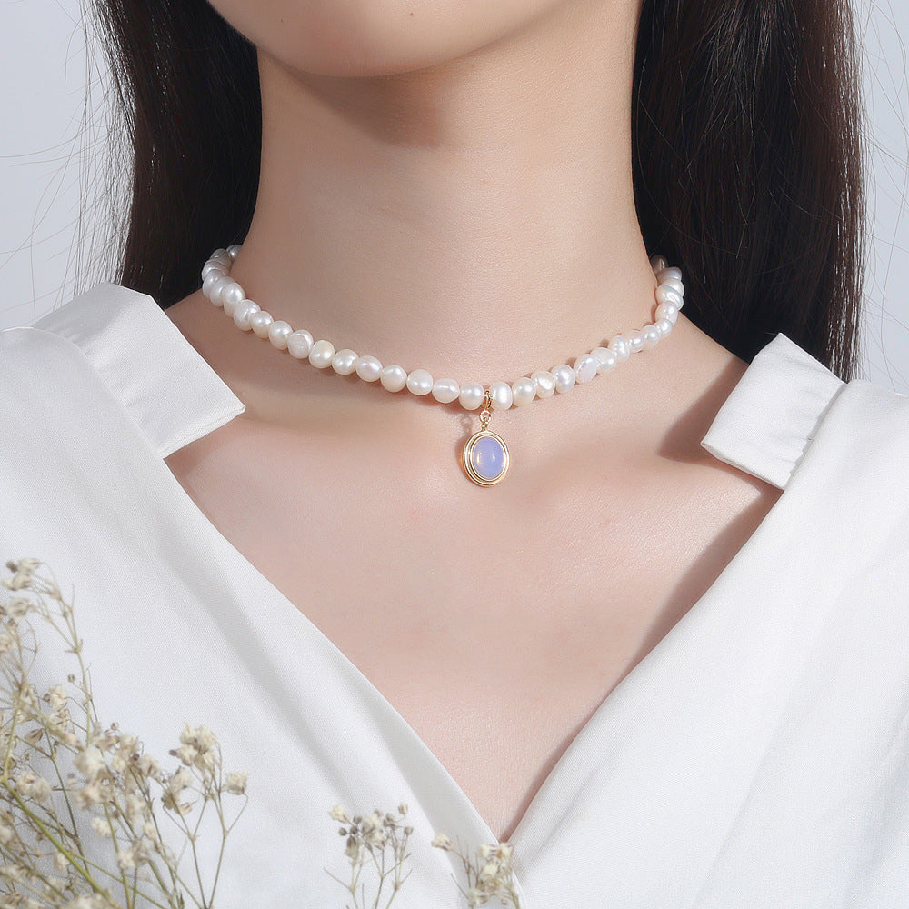 Moonstone - Pearl Necklace