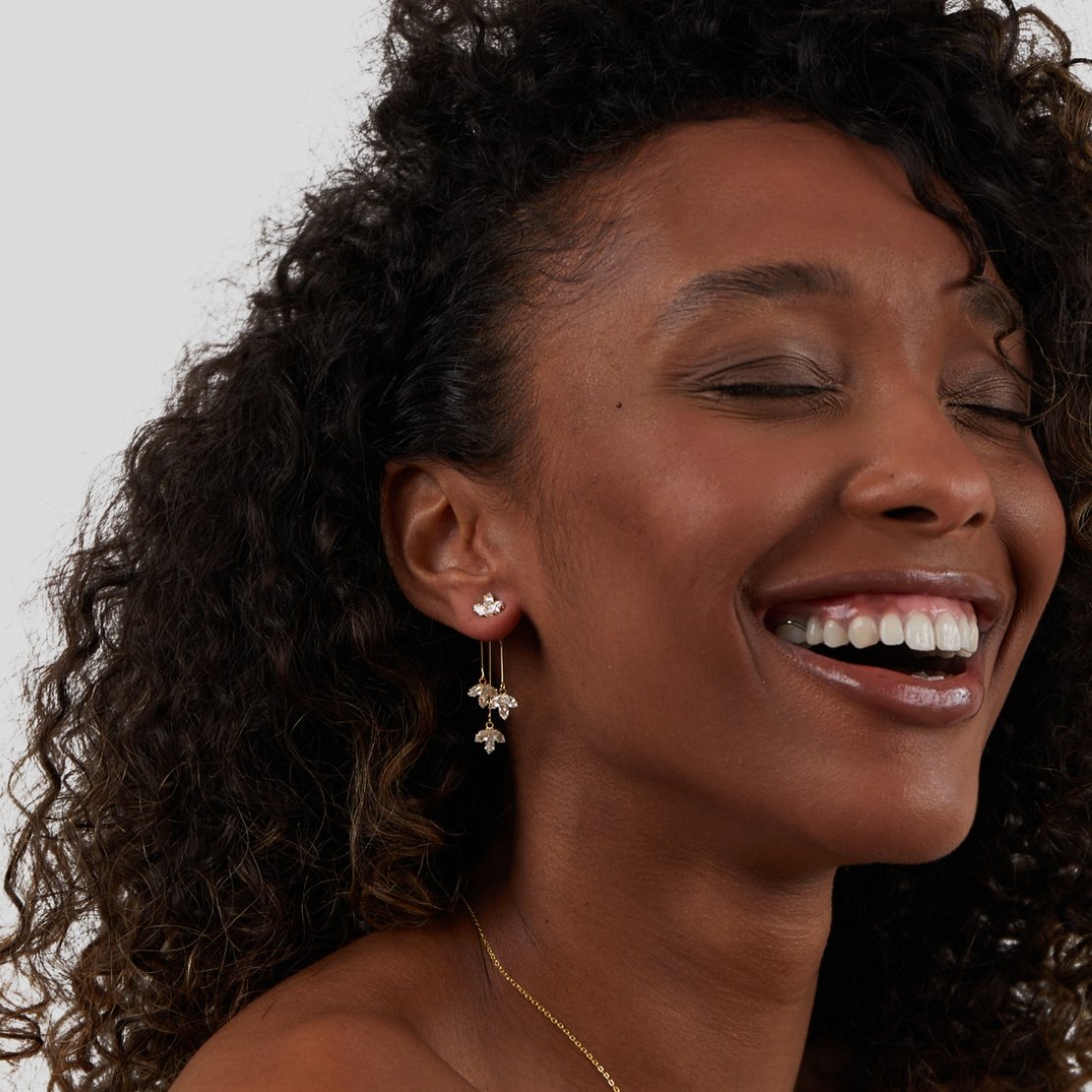 Maia - Crystal Lotus Cascade Earrings