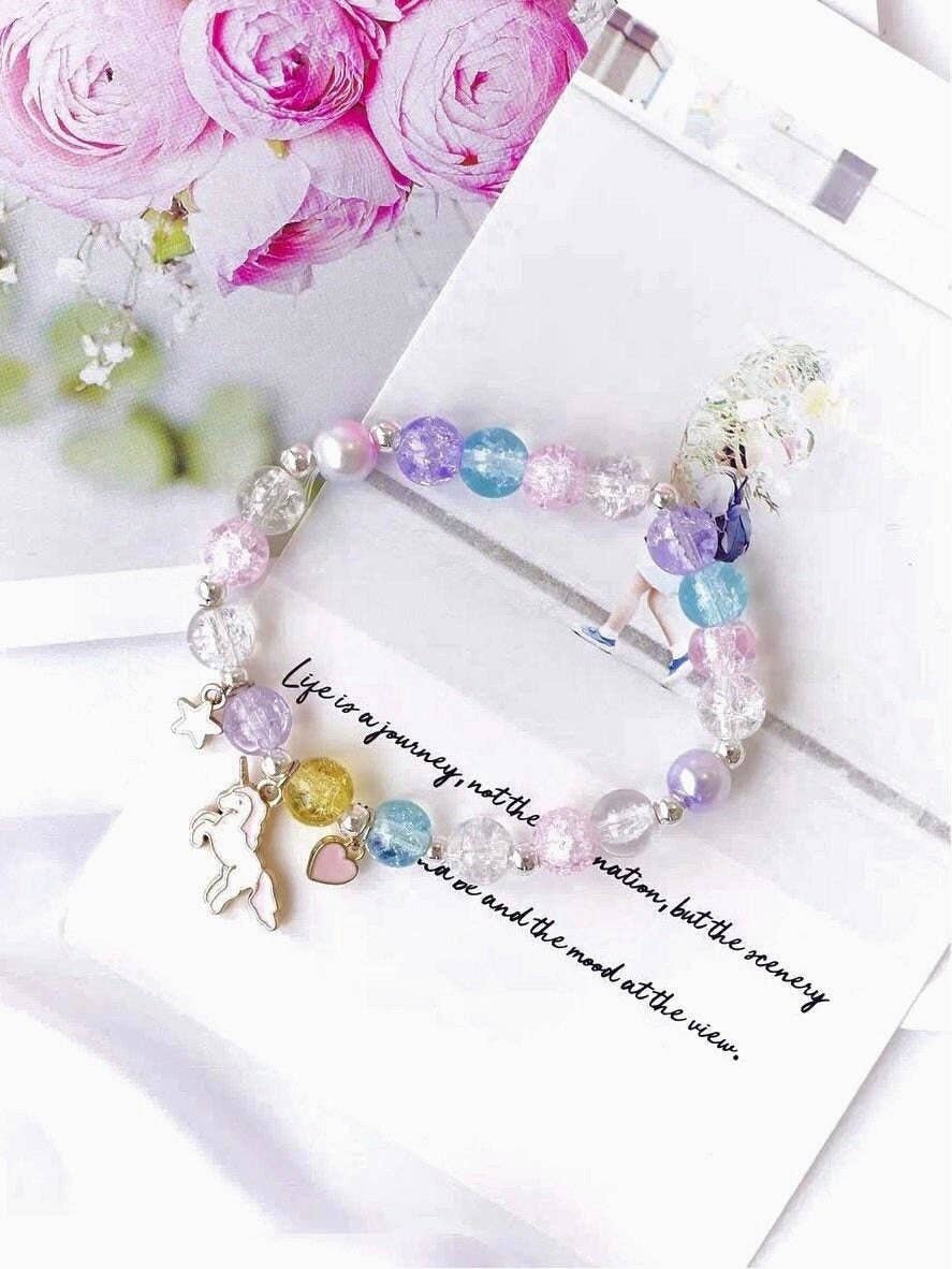 Dreamy - Pearl Bracelet with Unicorn Pendant