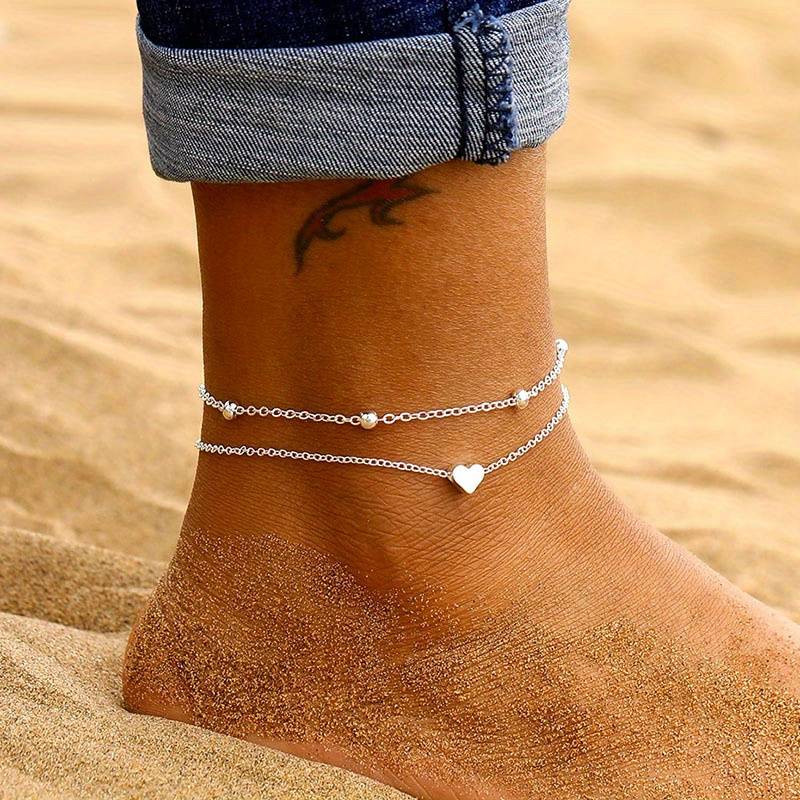 Mini Heart Anklets - Double Layered Love Anklets