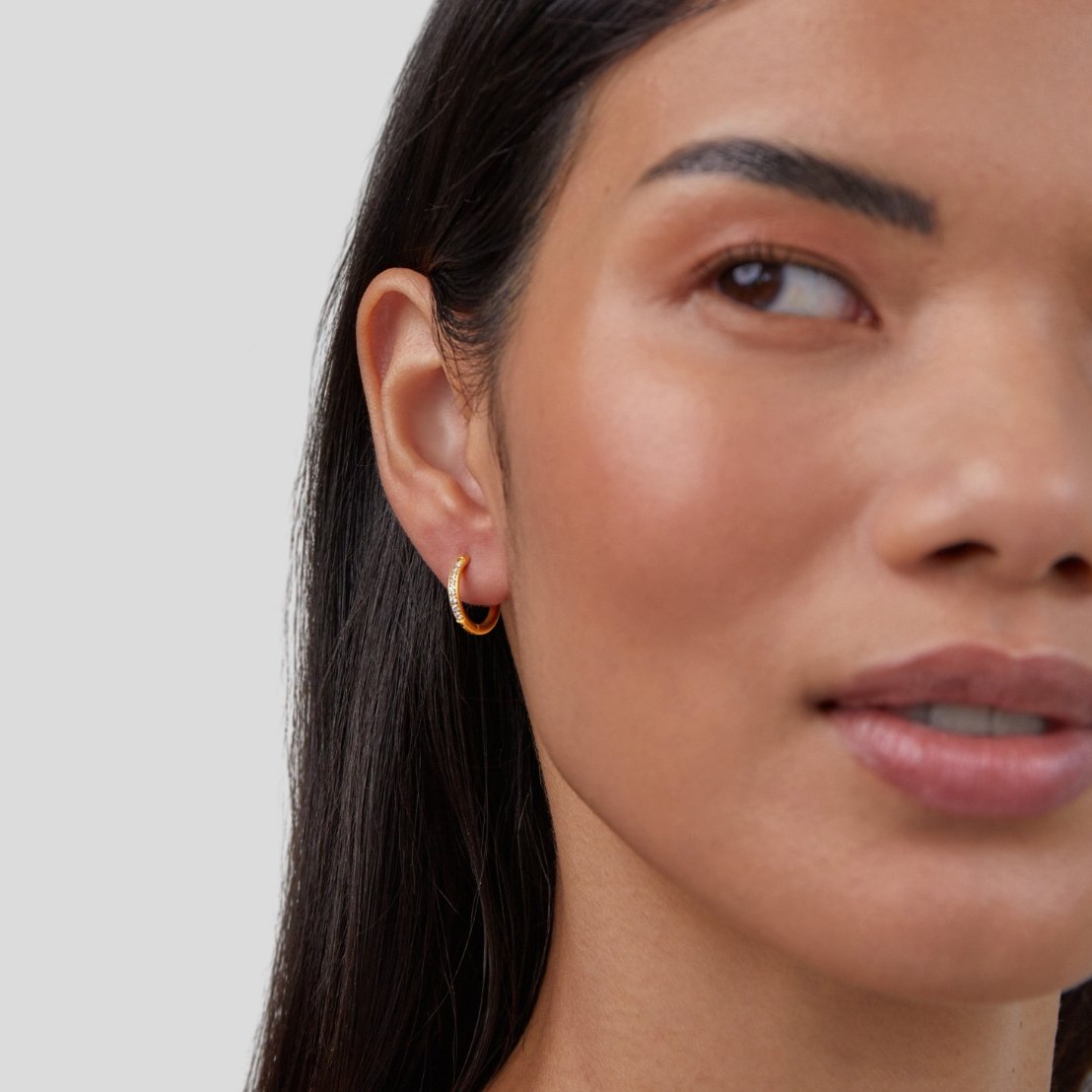 Ianthe - Pave Hoops with CZ Stones