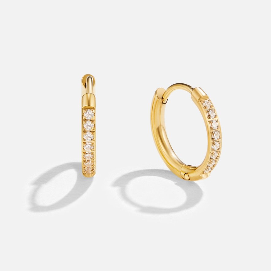 Ianthe - Pave Hoops with CZ Stones