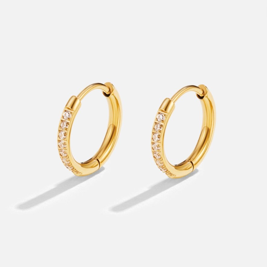 Ianthe - Pave Hoops with CZ Stones