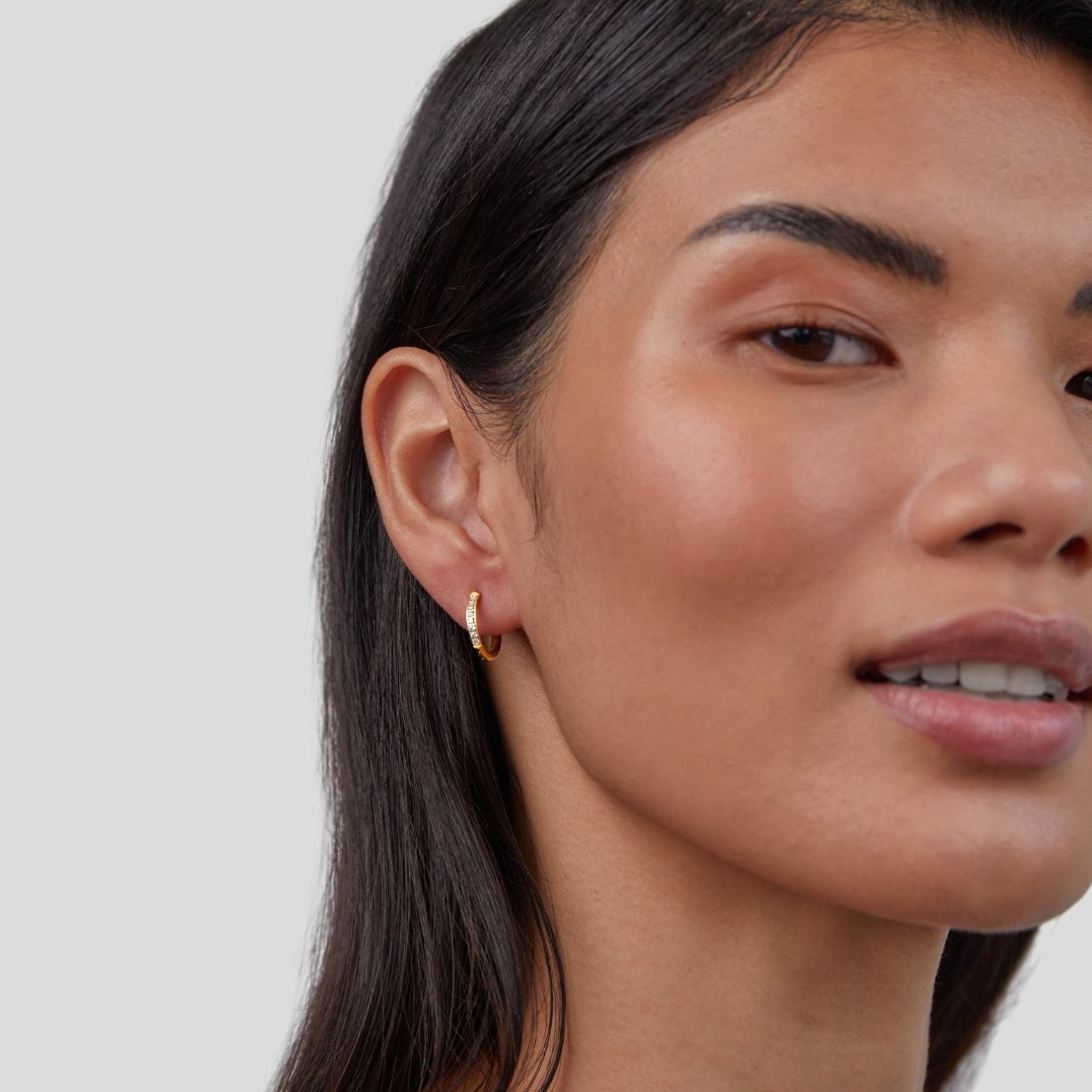 Ianthe - Pave Hoops with CZ Stones