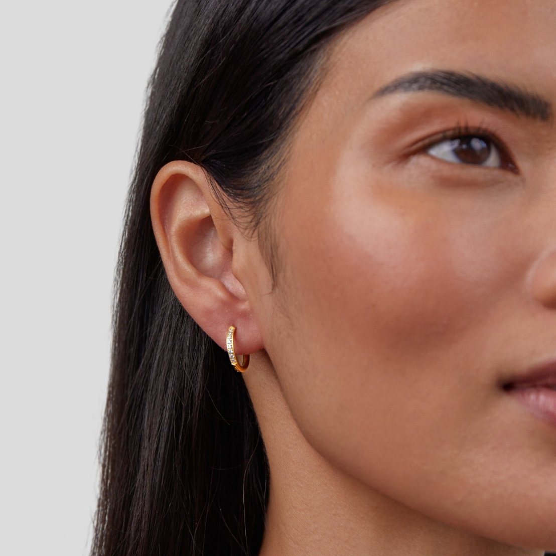 Ianthe - Pave Hoops with CZ Stones