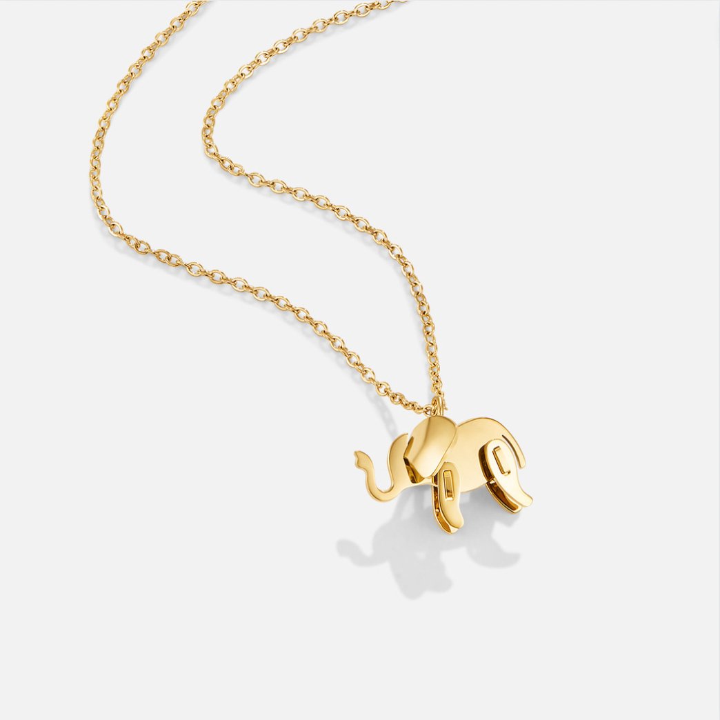 Dione - Gold Elephant Necklace