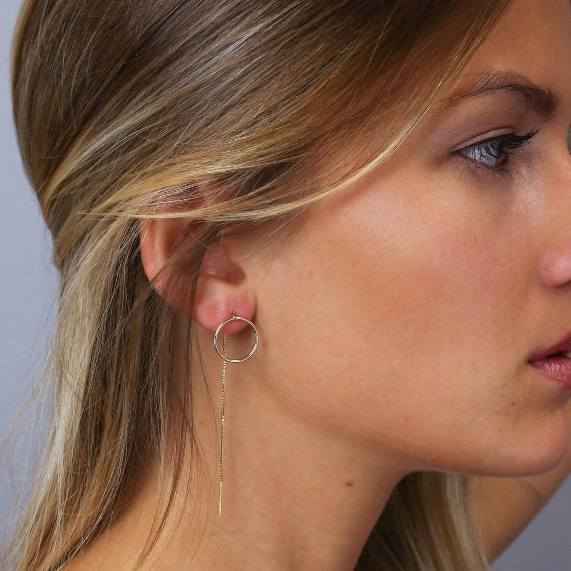 Thread Circle Earrings - Long and Hanging Earrings