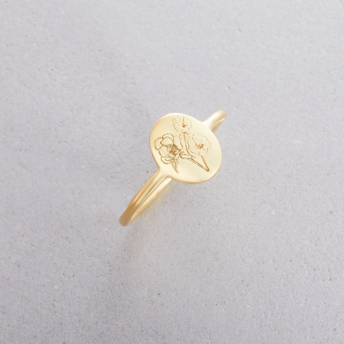 Birth Flower Ring - Delicate Custom Ring
