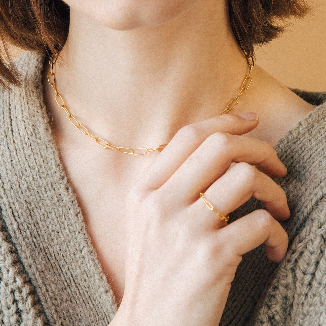 Link Chain Necklace with Clip - Layered Link Necklace
