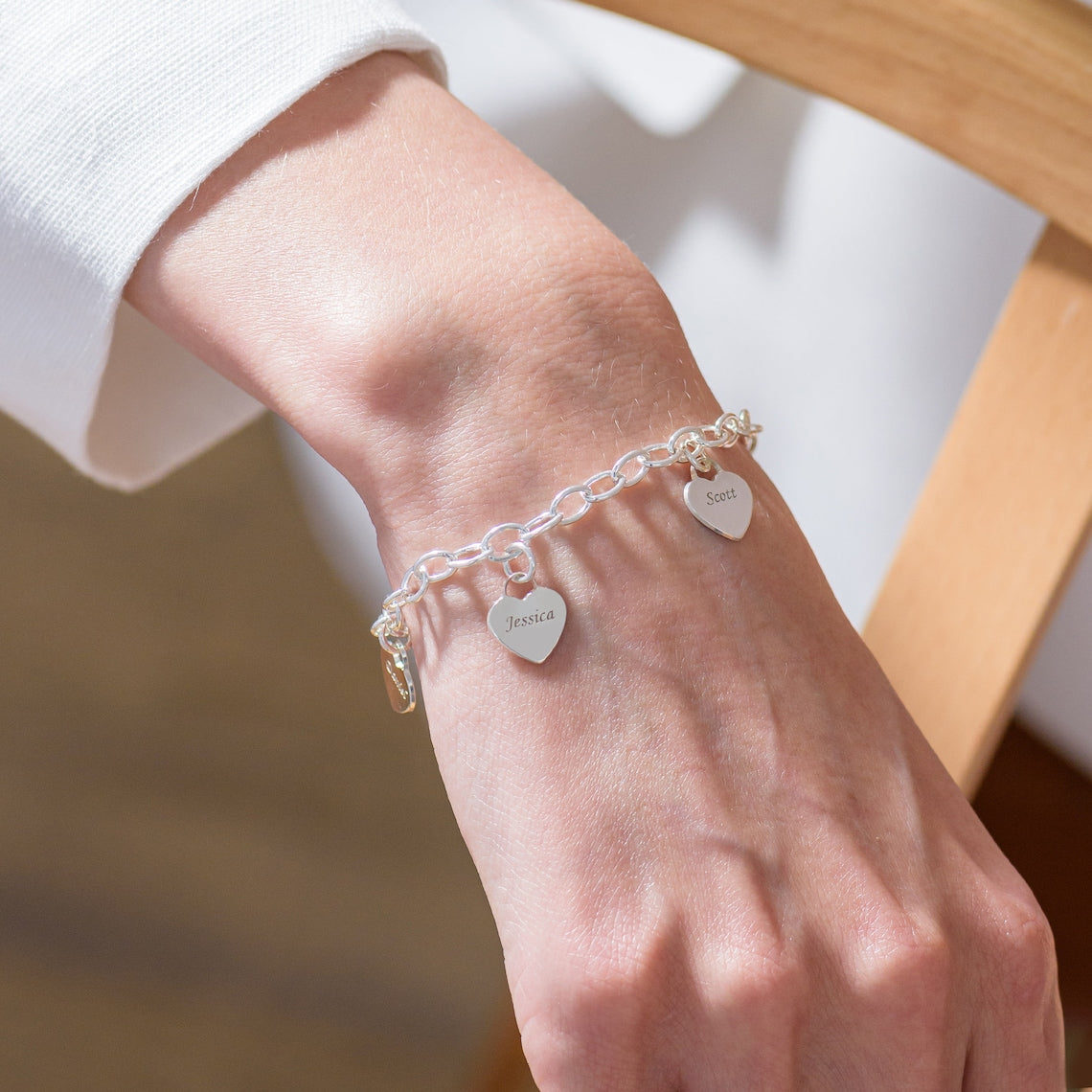 Custom Heart Necklace - Link Bracelet