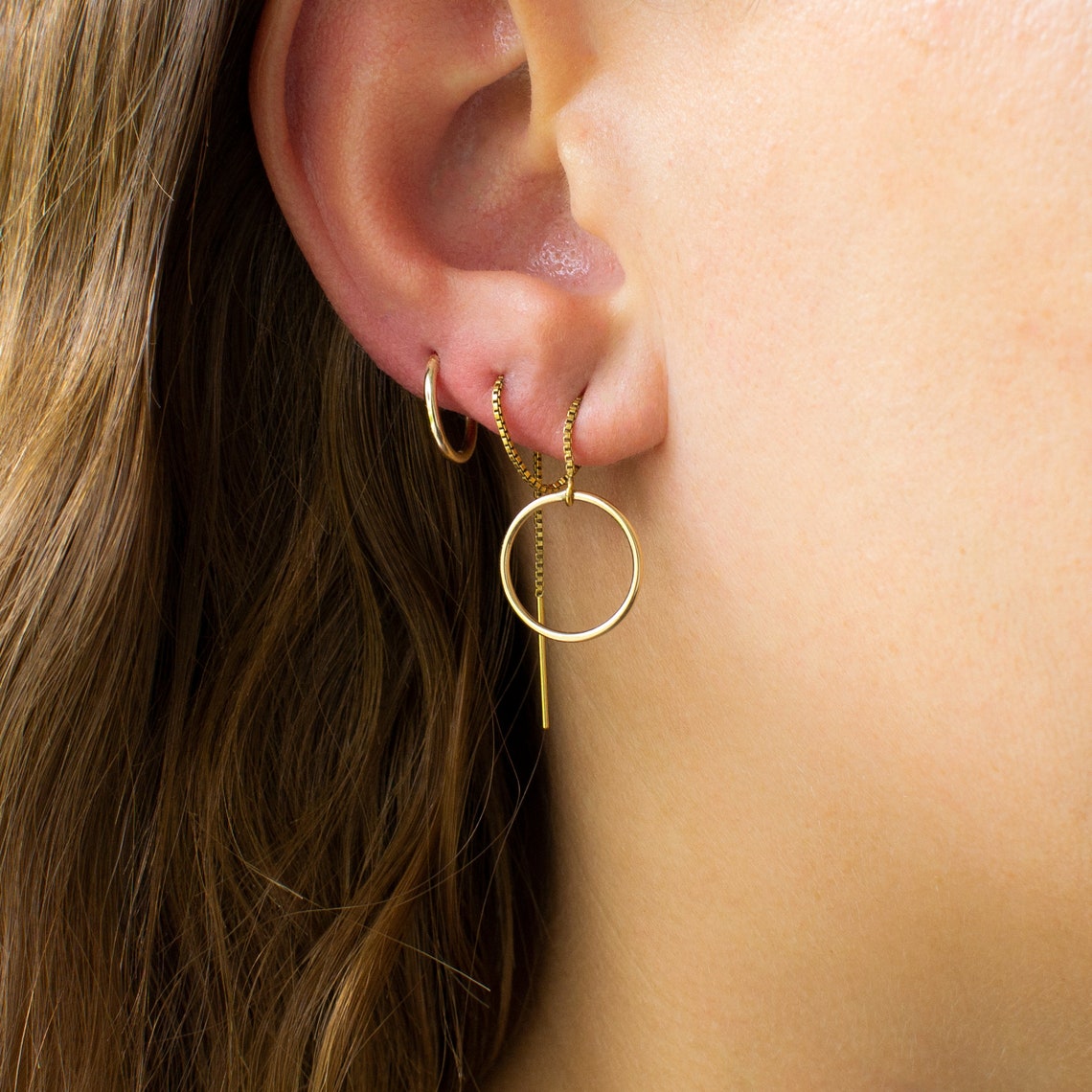 Thread Circle Earrings - Long and Hanging Earrings