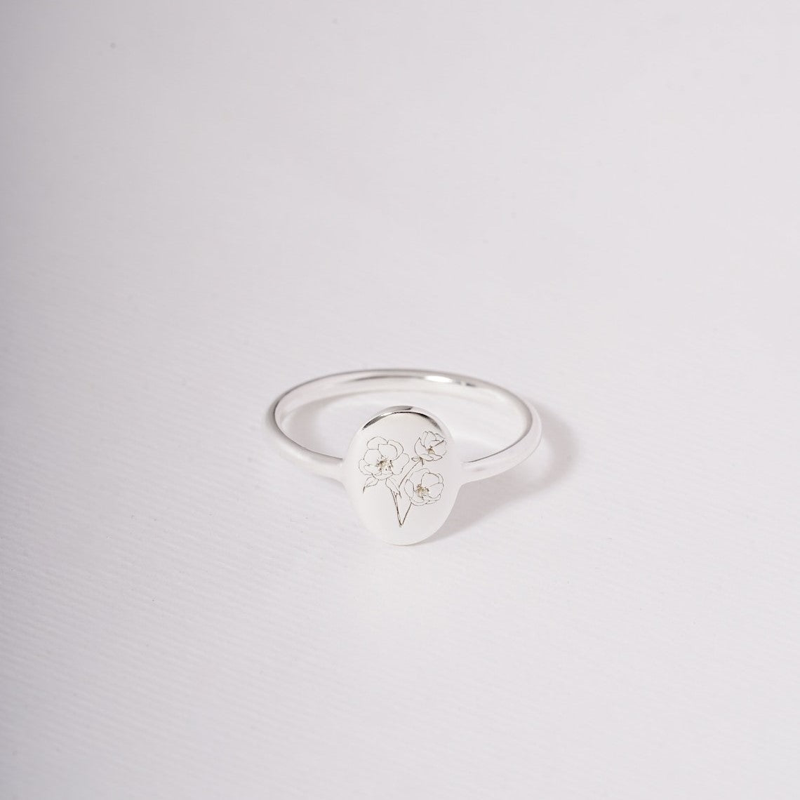 Birth Flower Ring - Delicate Custom Ring