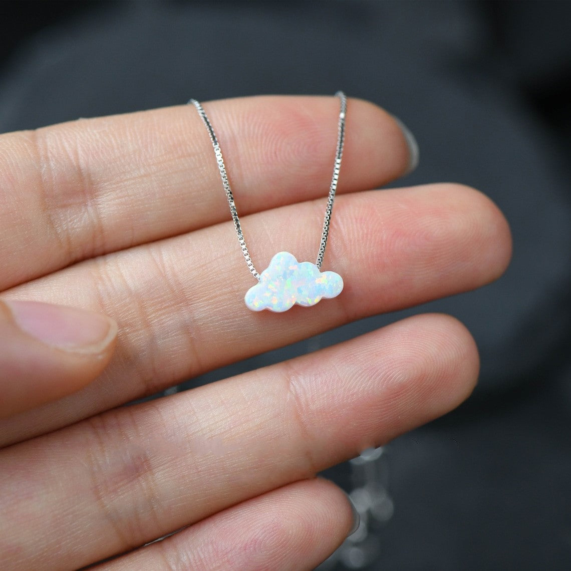 Cloud Opal Necklace - Necklace with Cloud Pendant