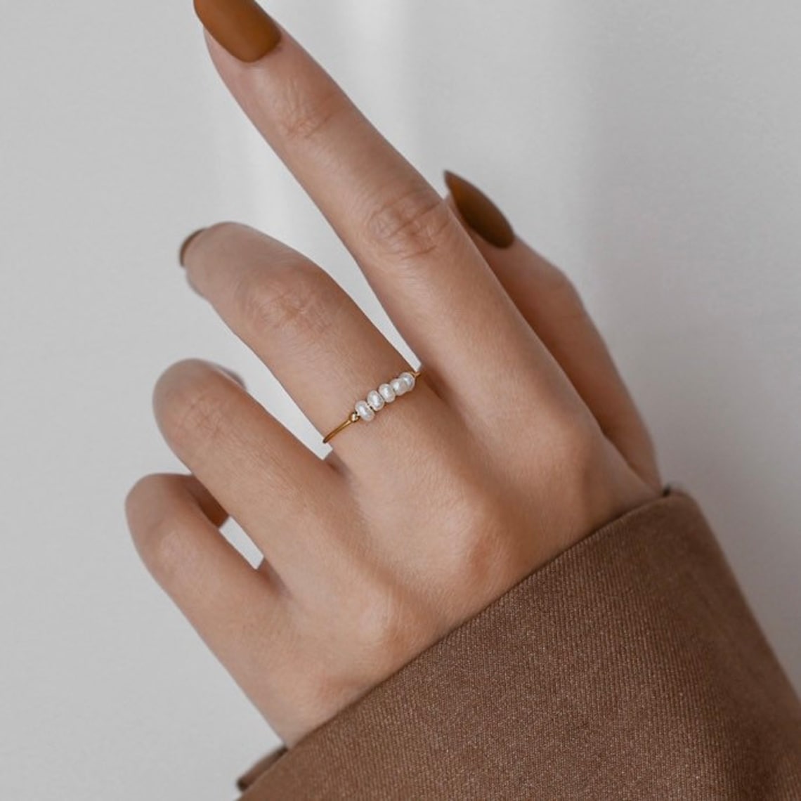 Mini freshwater pearl ring