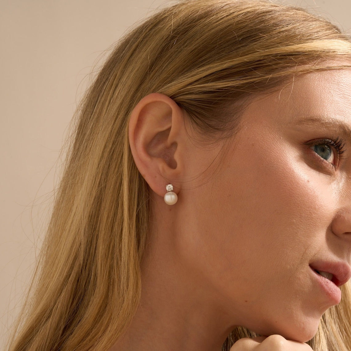 Pearl Earrings - Delicate CZ Earrings